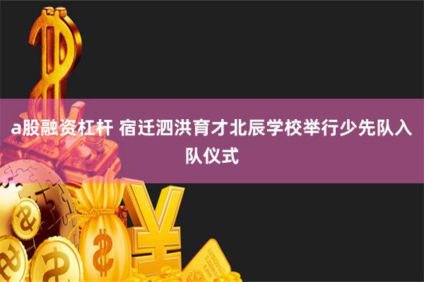 a股融资杠杆 宿迁泗洪育才北辰学校举行少先队入队仪式