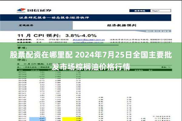 股票配资在哪里配 2024年7月25日全国主要批发市场棕榈油价格行情